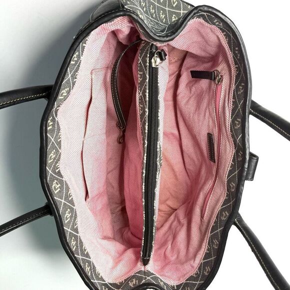 Dooney & Bourke Signature DB Canvas Satchel Tote Monogram Large Tote - Picture 11 of 15